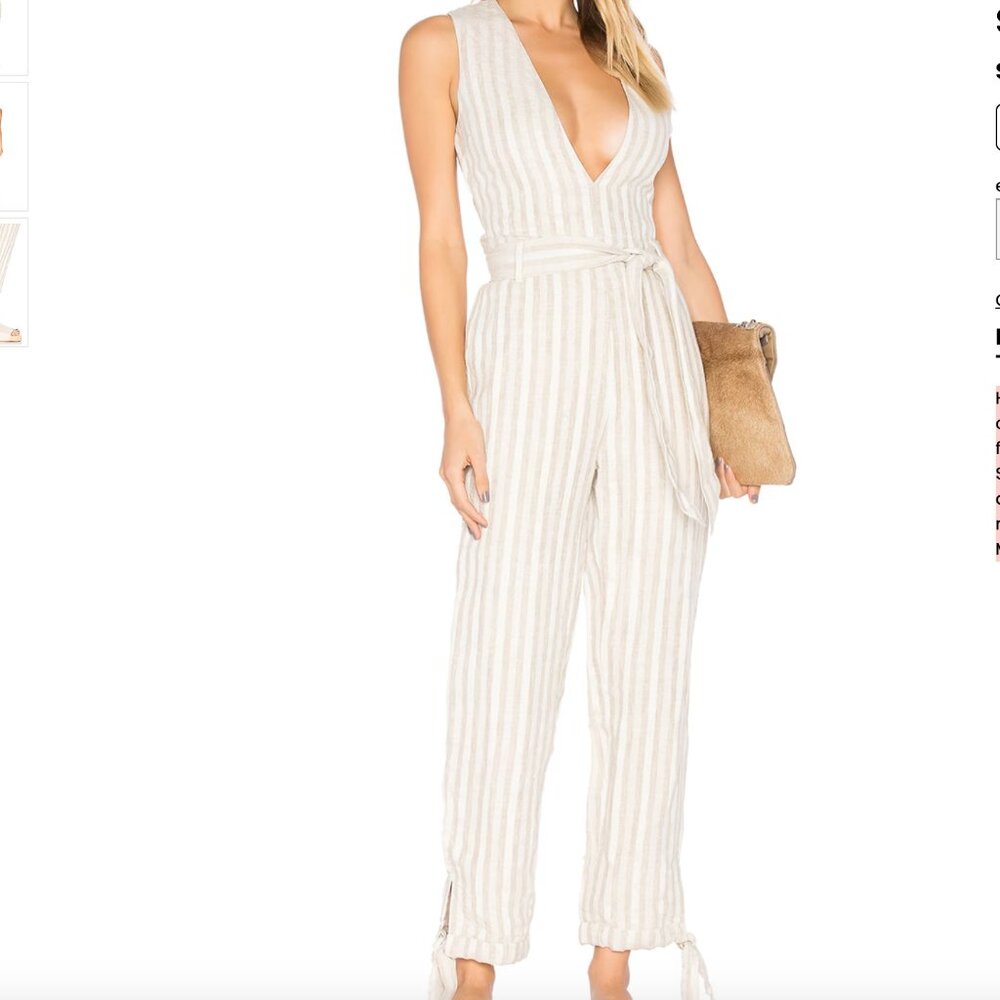 TULAROSA Reese Cotton Linen Blend Jumpsuit size medium